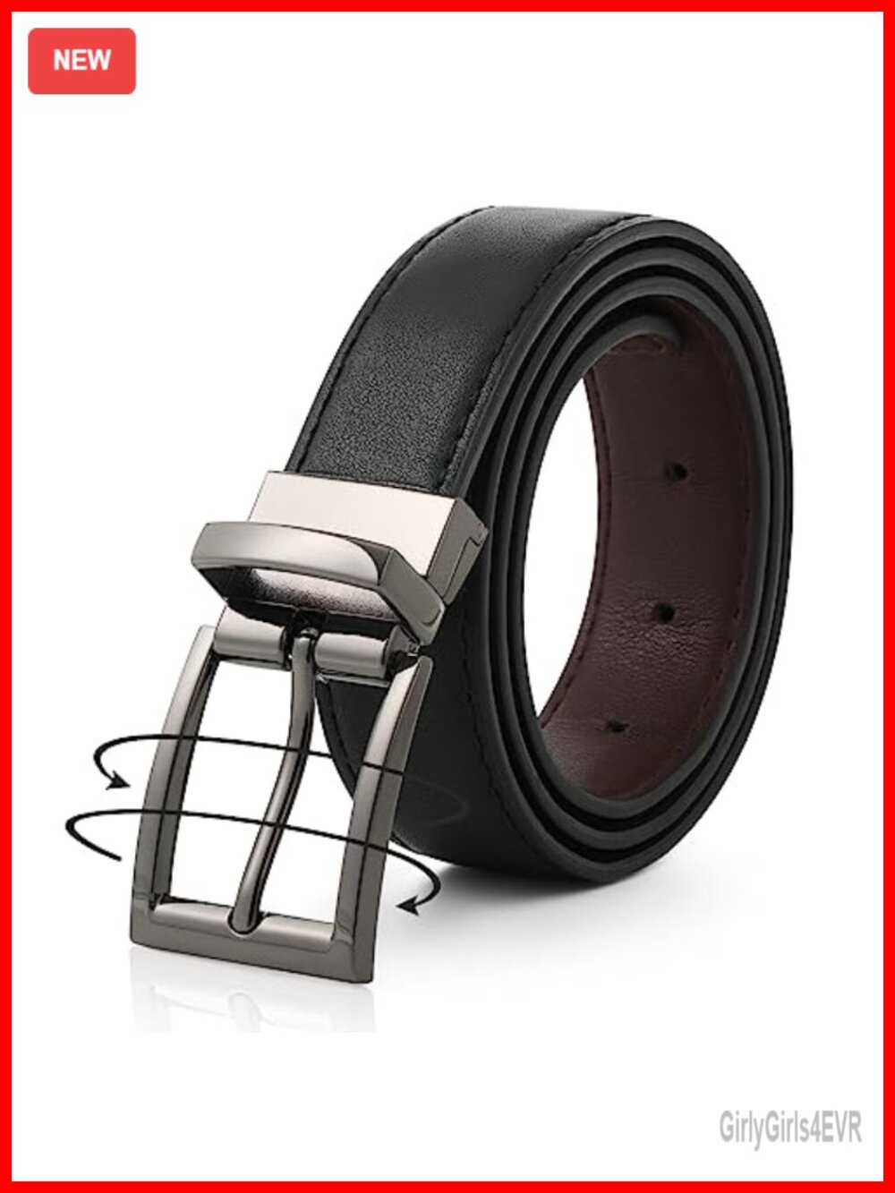 Women's Reversible PU Leather Belt Two-in-One Adjustable Waist Belt